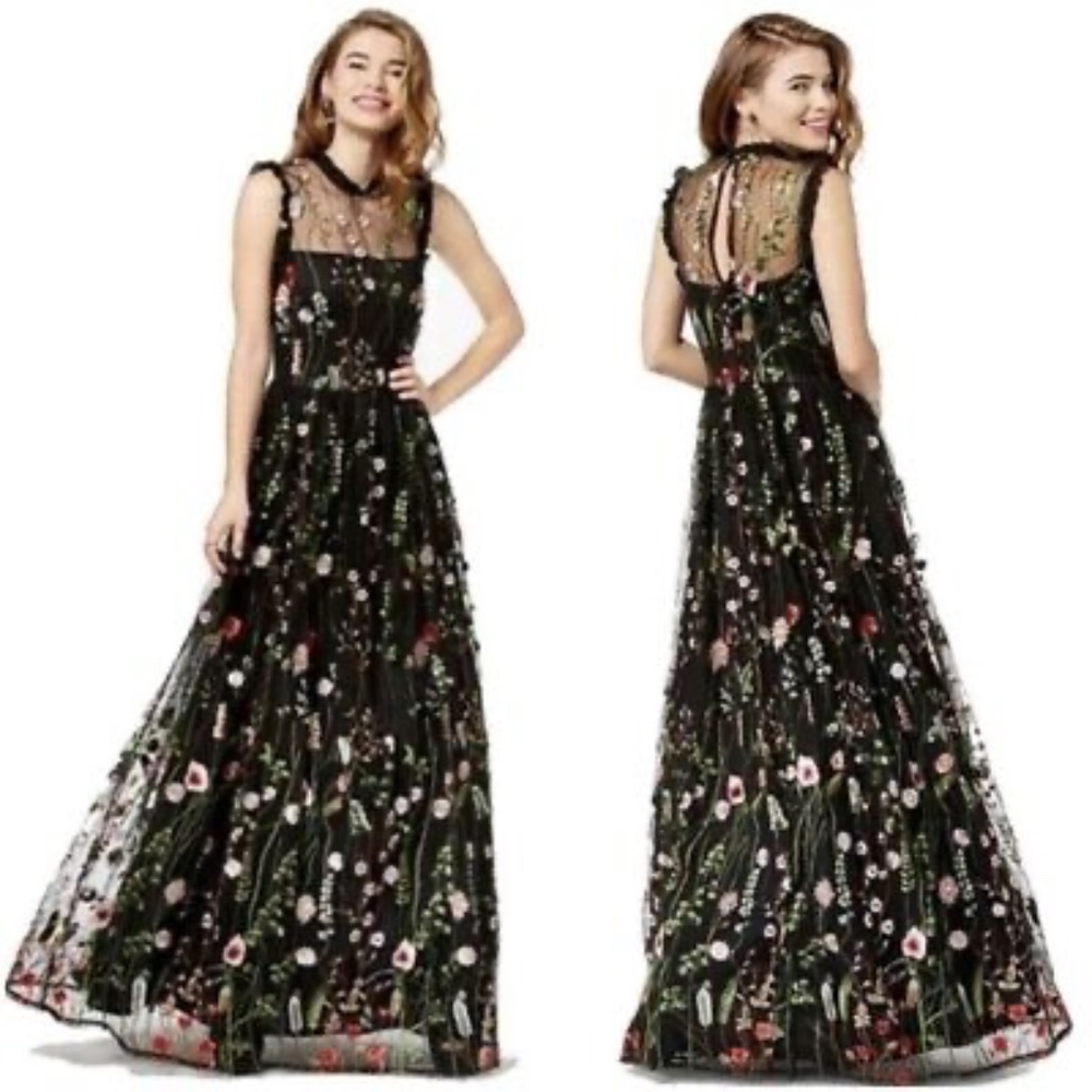 CITY STUDIO Juniors Trendy Ruffle-Trim Embroidered Dress